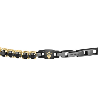 Maserati Gold Black Cubic Zirconia 22cm Bracelet