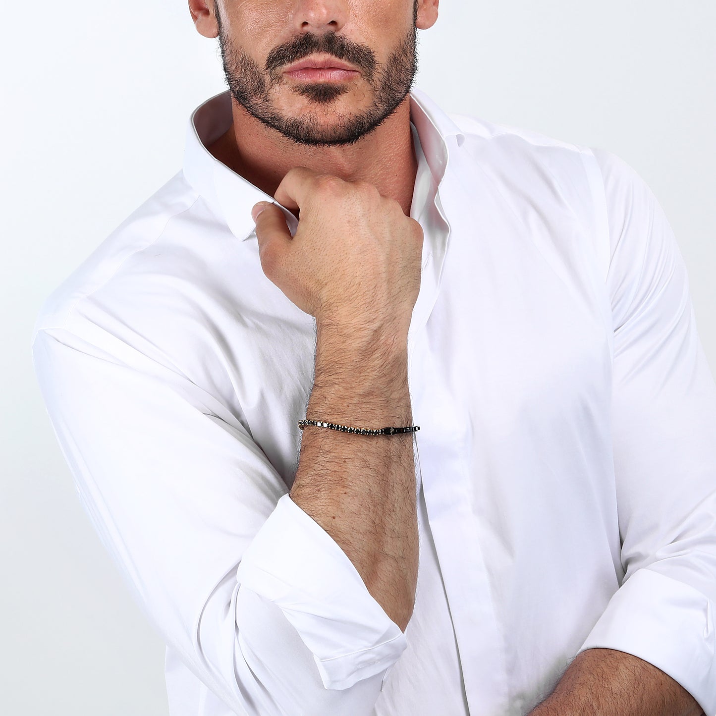 Maserati Gold Black Cubic Zirconia 22cm Bracelet