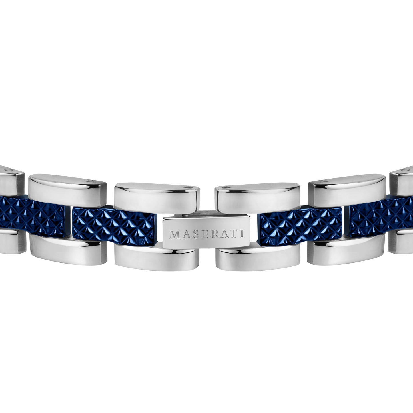 Maserati Dark Gunmetal and Blue Stainless Steel Bracelet
