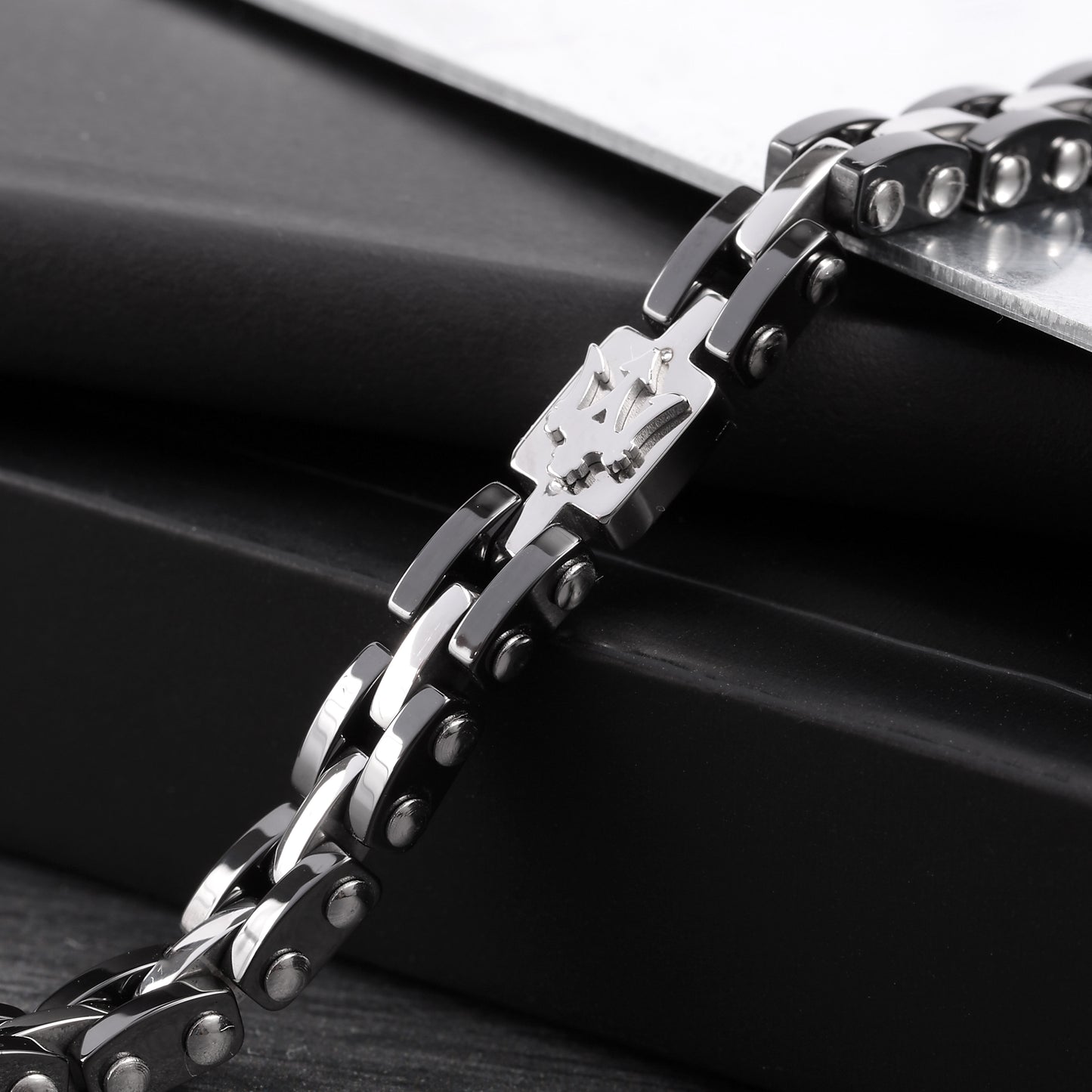 Maserati Ceramic Black and Silver Bracelet