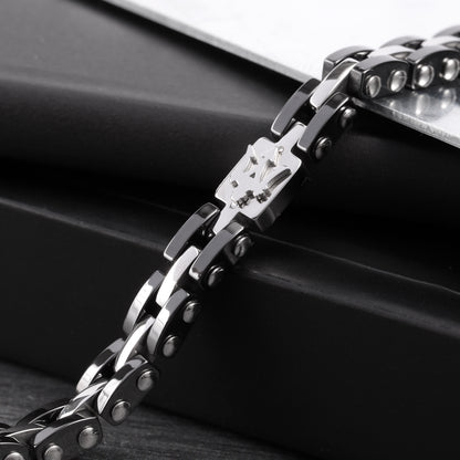 Maserati Ceramic Black and Silver Bracelet