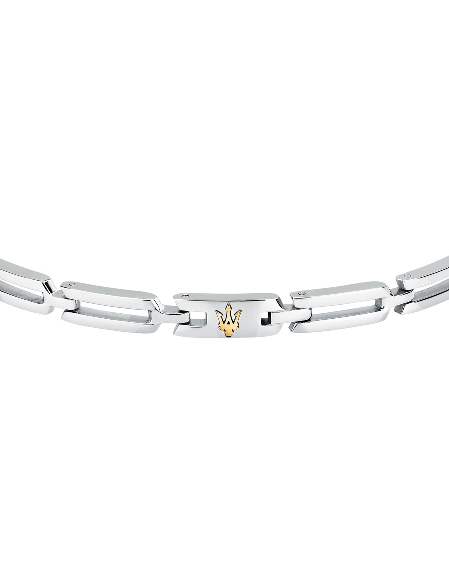 Maserati Men's Iconic Stainless Steel Gold Logo Bracelet