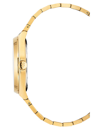 JDM Horizon Gents 41mm Black Dial Gold Stainless Steel Strap Watch