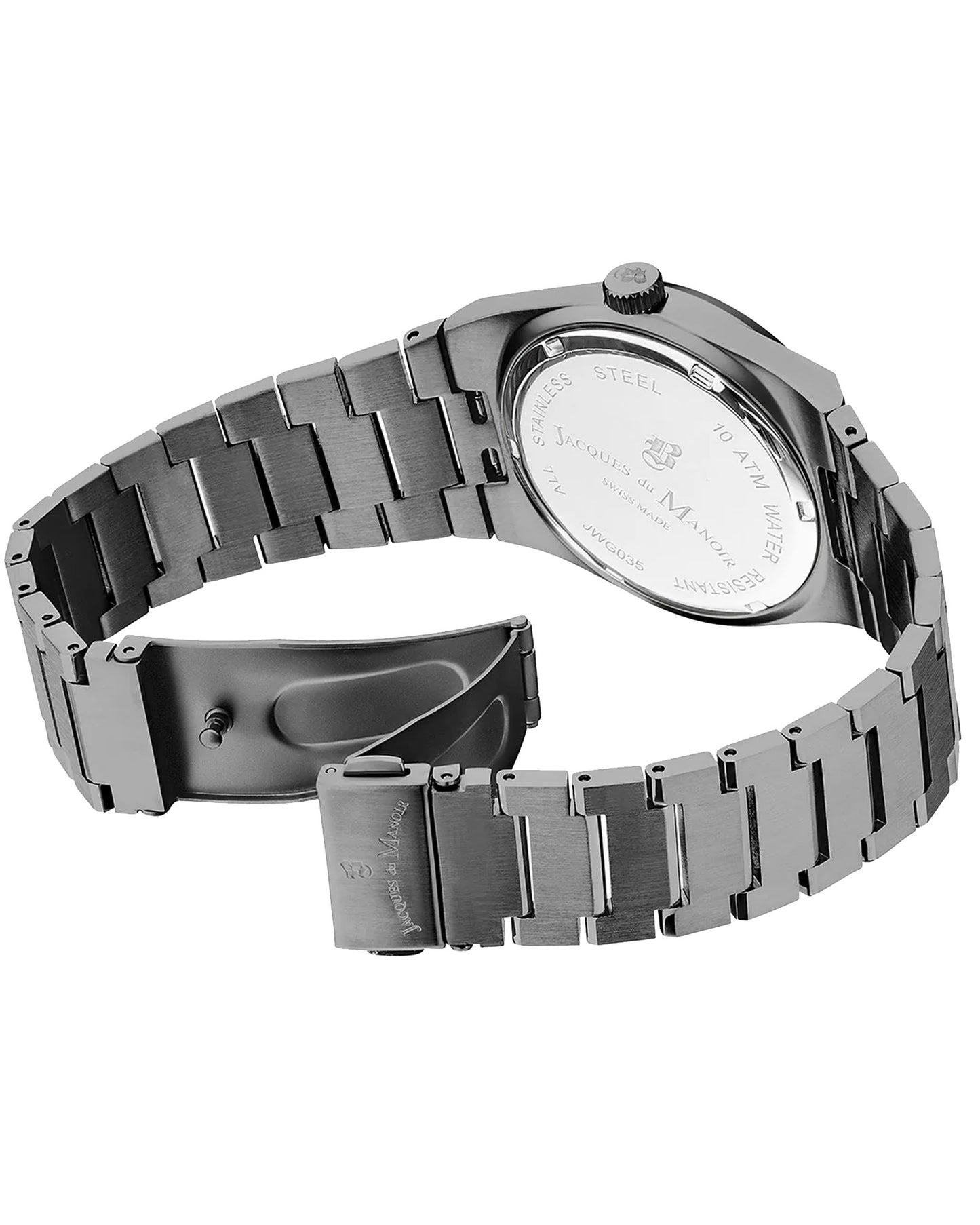 JDM Horizon Gents 41mm White Dial Black Stainless Steel Strap Watch