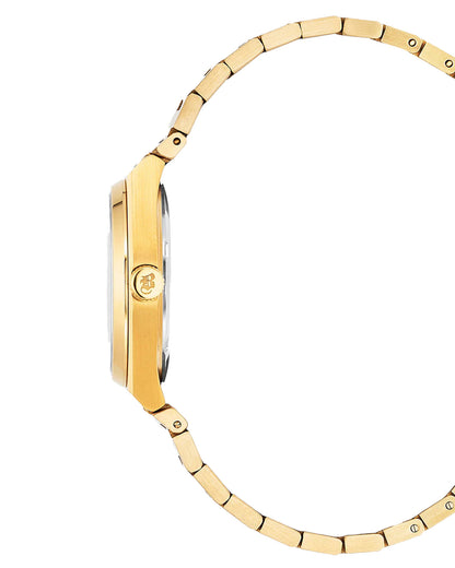 JDM Horizon Ladies 32mm Black Dial Gold Stainless Steel Strap Watch