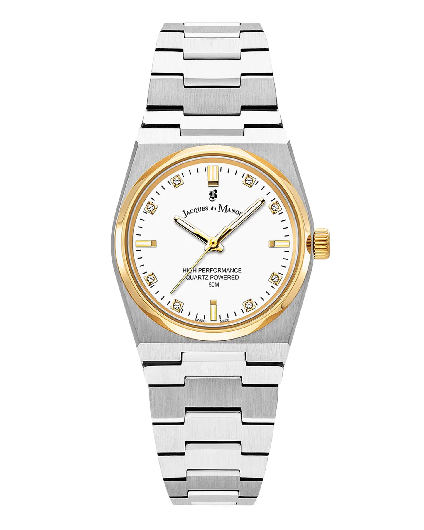 JDM Horizon Ladies 32mm White Dial Two Tone Stainless Steel Strap Watch