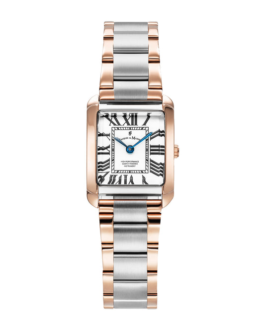 JDM Emily 22x19mm White Dial Two Tone Rose Gold Strap