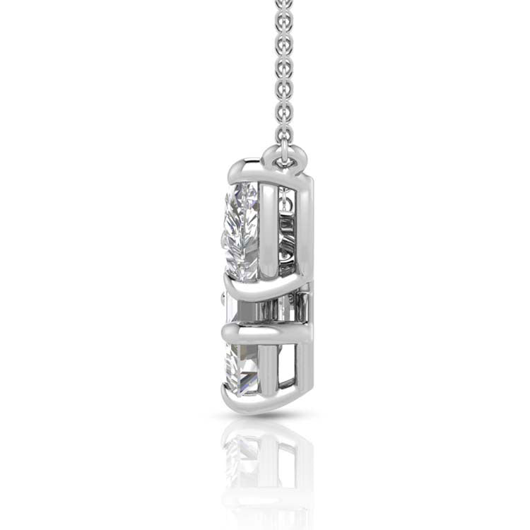 Toi Et Moi 2.2ct Lab Grown Diamond Necklace in 18K White Gold
