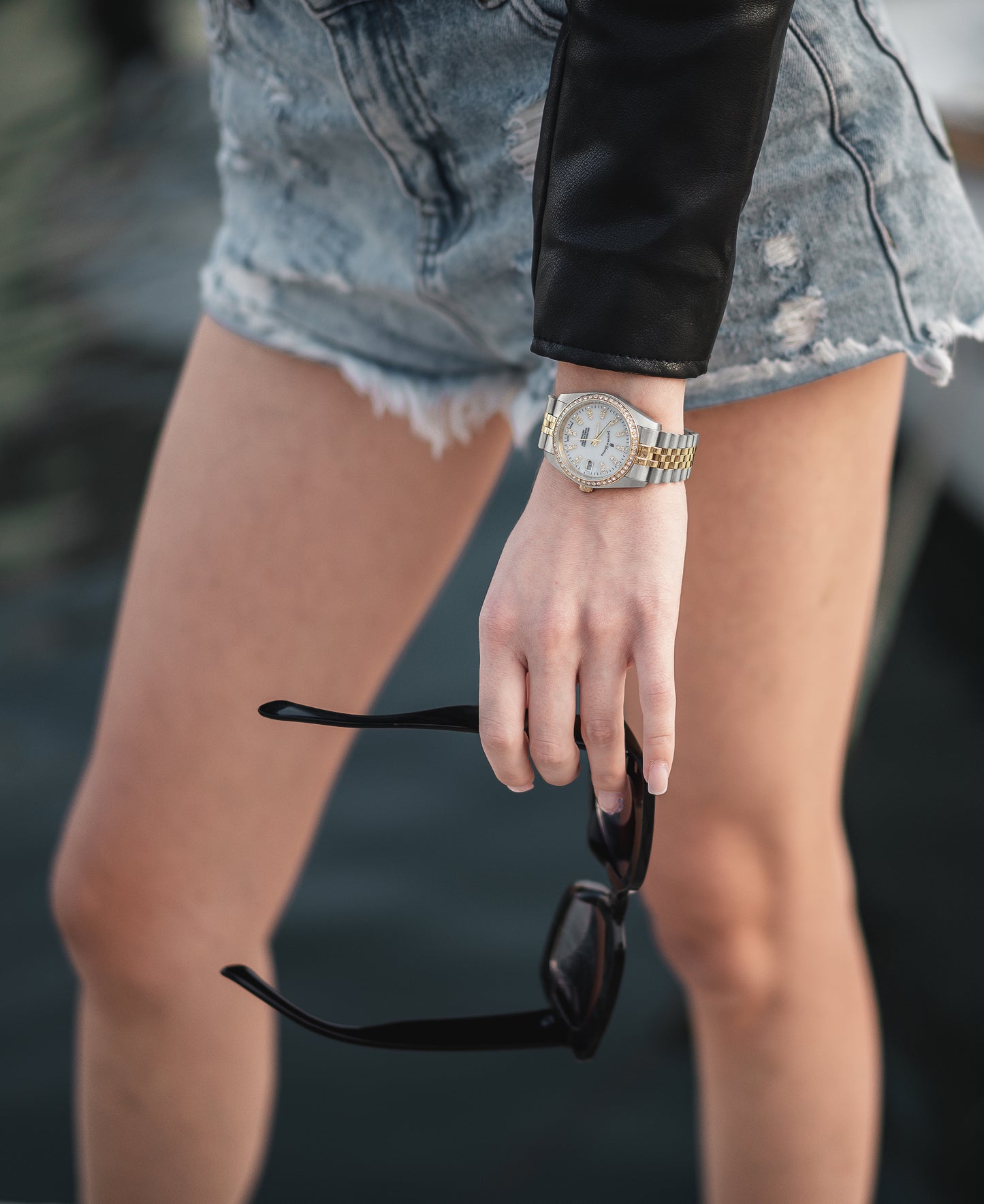 JDM Inspiration 26mm Two Tone Crystal Bezel Watch