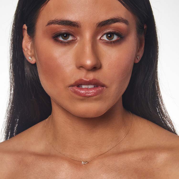 Toi Et Moi 2.2ct Lab Grown Diamond Necklace in 18K Yellow Gold