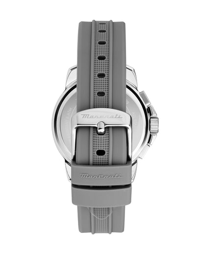 Maserati Successo 42mm Chrono Gray Dial Gray Silicone Strap Watch