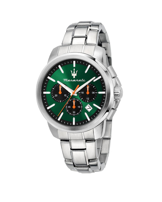 Maserati Successo 42mm Chrono Green Dial Stainless Steel Strap Watch