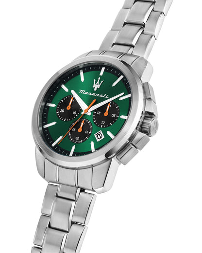 Maserati Successo 42mm Chrono Green Dial Stainless Steel Strap Watch
