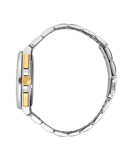 Maserati Velocita 43mm Chrono Black Dial Two Tone Stainless Steel Strap Watch