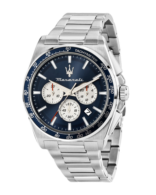 Maserati Velocita 43mm Chrono Blue Dial Stainless Steel Strap Watch