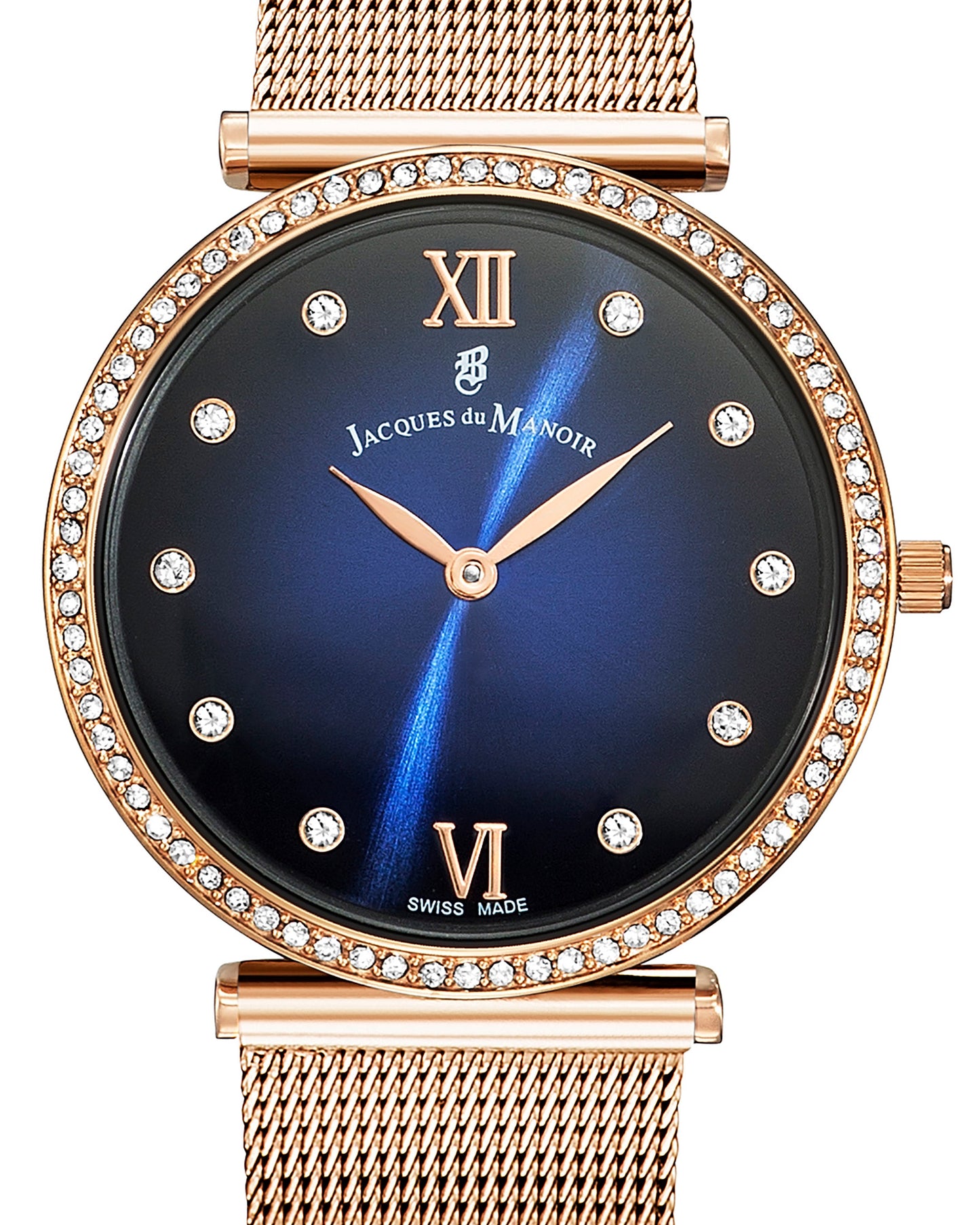 JDM Cocktail 34mm Blue Dial Rose Gold Strap Watch