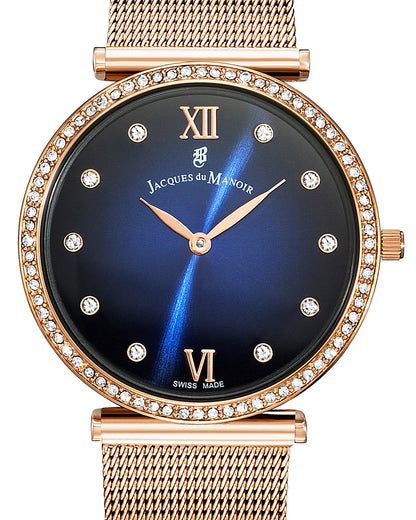 JDM Cocktail 34mm Blue Dial Rose Gold Strap Watch