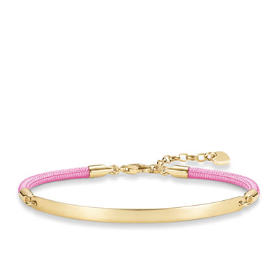 Thomas Sabo Bracelet "Light Pink" Gold Plated ID Bracelet