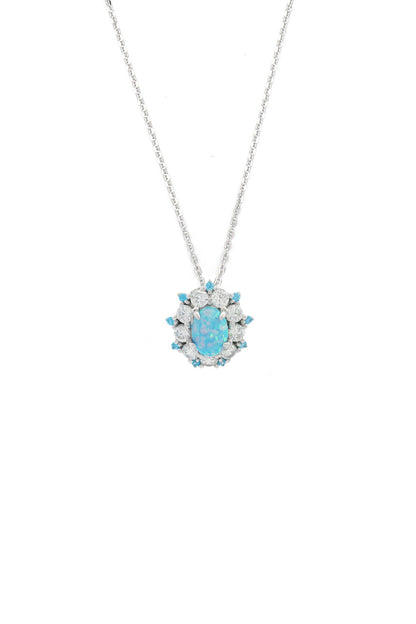OPAL GLOW BARANGAROO BLUE CREATED OPAL PENDANT