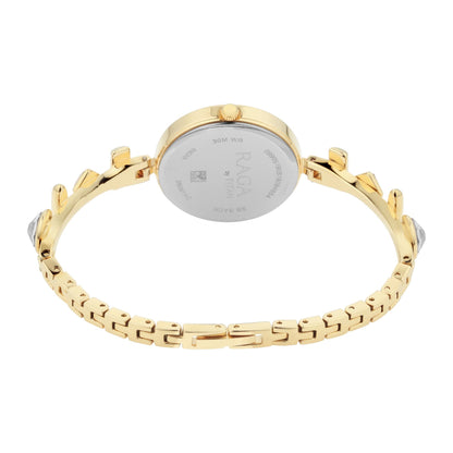 Titan Raga Facets Champagne Dial Analog Stainless Steel Strap Watch for Women