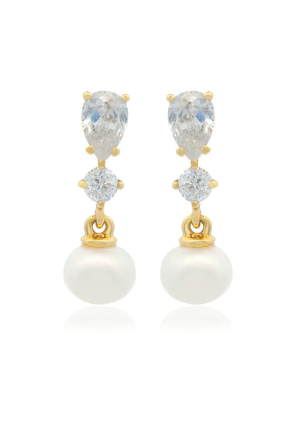 CHIC NOEL FRESHWATER PEARL PYRMONT EARRINGS GOLD