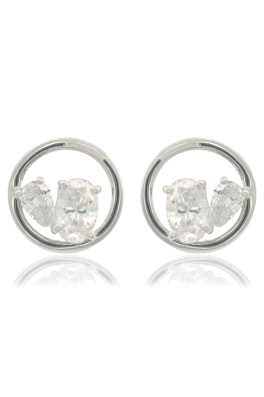 CHIC NOEL TOI ET MOI CIRCLE EARRINGS SILVER