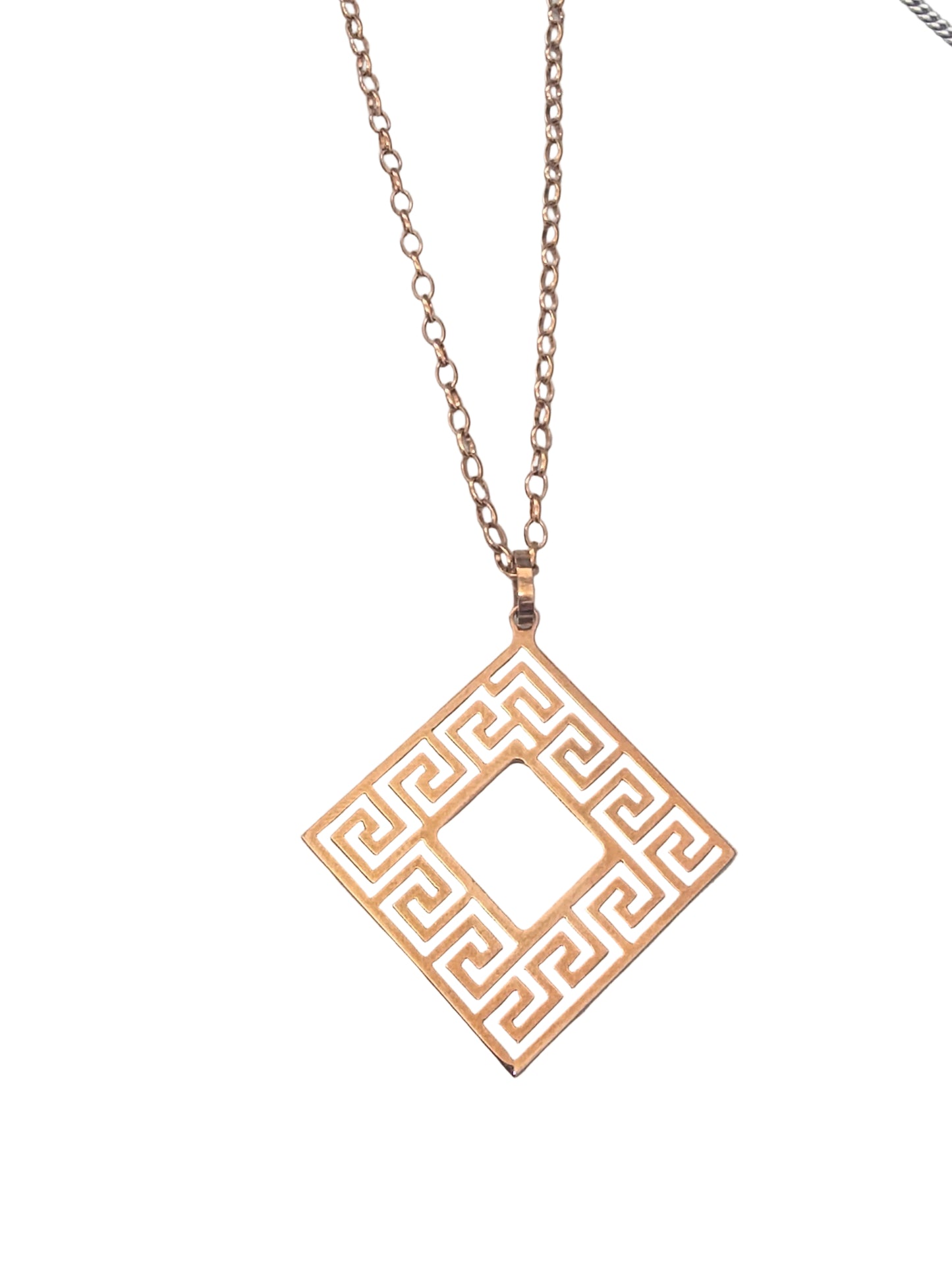 Pastiche Rose Pendant in Stainless Steel with Chain