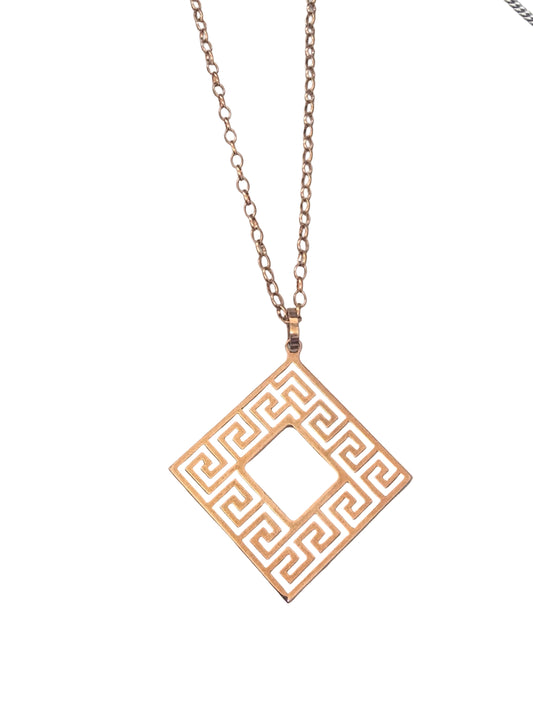 Pastiche Rose Pendant in Stainless Steel with Chain