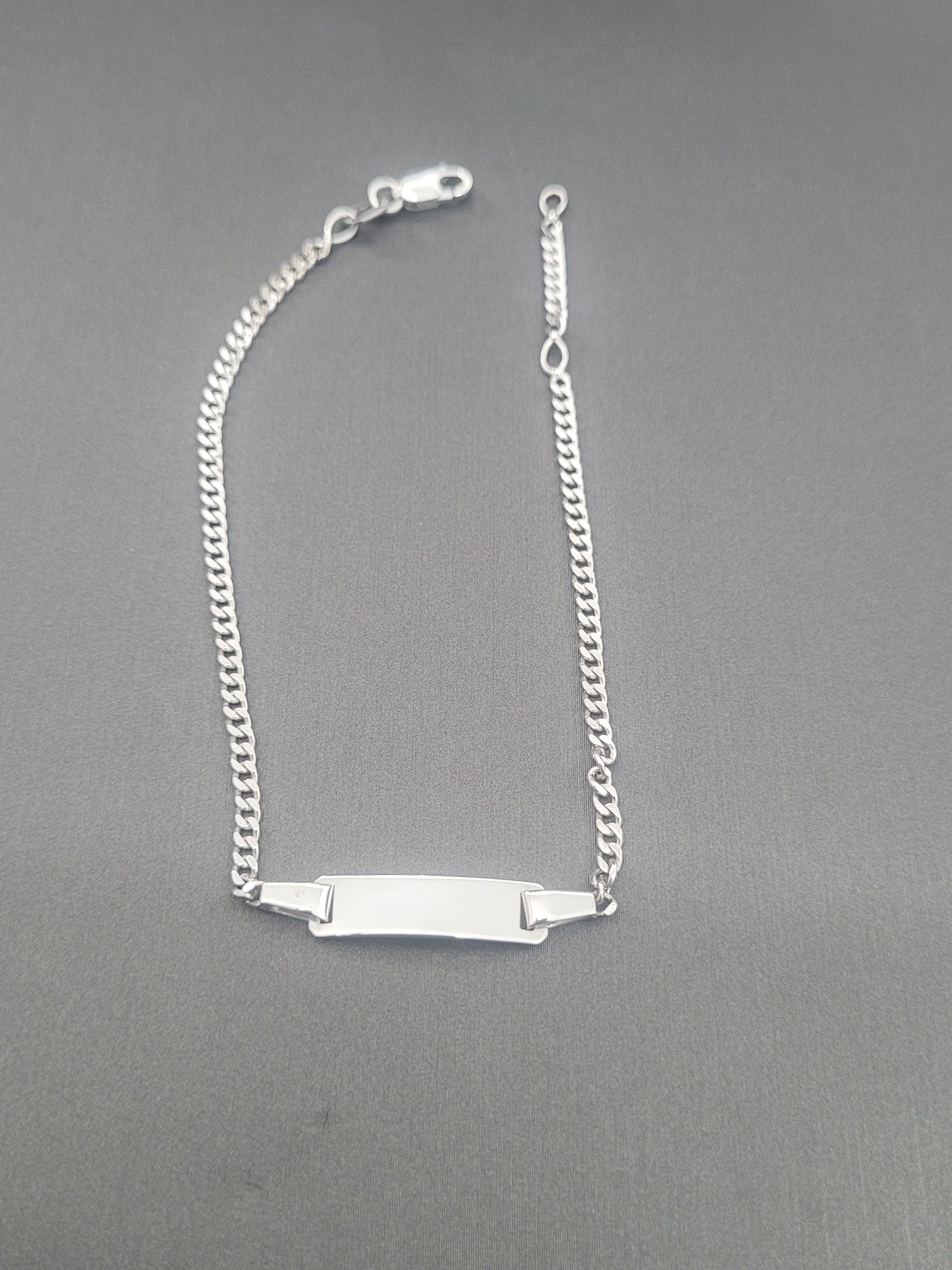 9ct White Italian Baby ID Bracelet