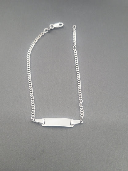 9ct White Italian Baby ID Bracelet