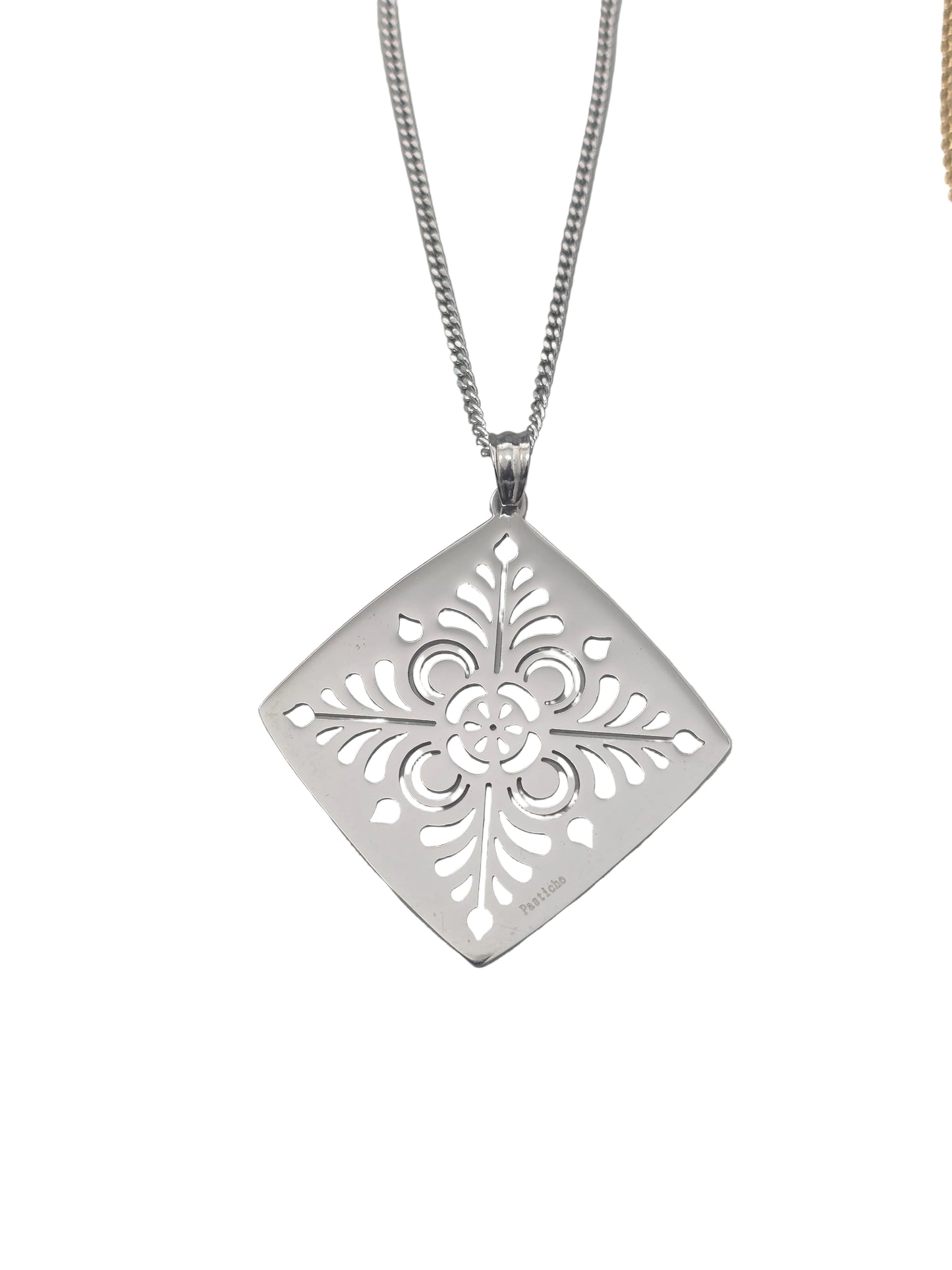 Pastiche Pendant in Stainless Steel with Chain