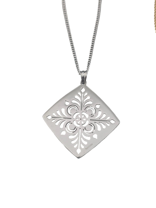 Pastiche Pendant in Stainless Steel with Chain