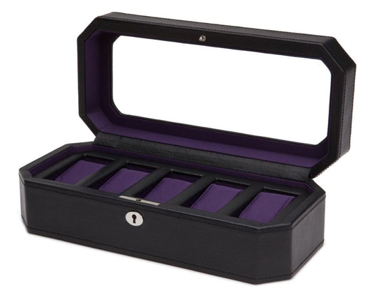 Wolf Windsor 5 Pc Watch Box Black/Purple