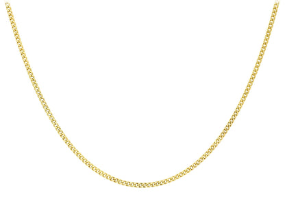 9K Yellow Gold 30 Diamond Cut Adjustable Curb Chain 41cm-46cm