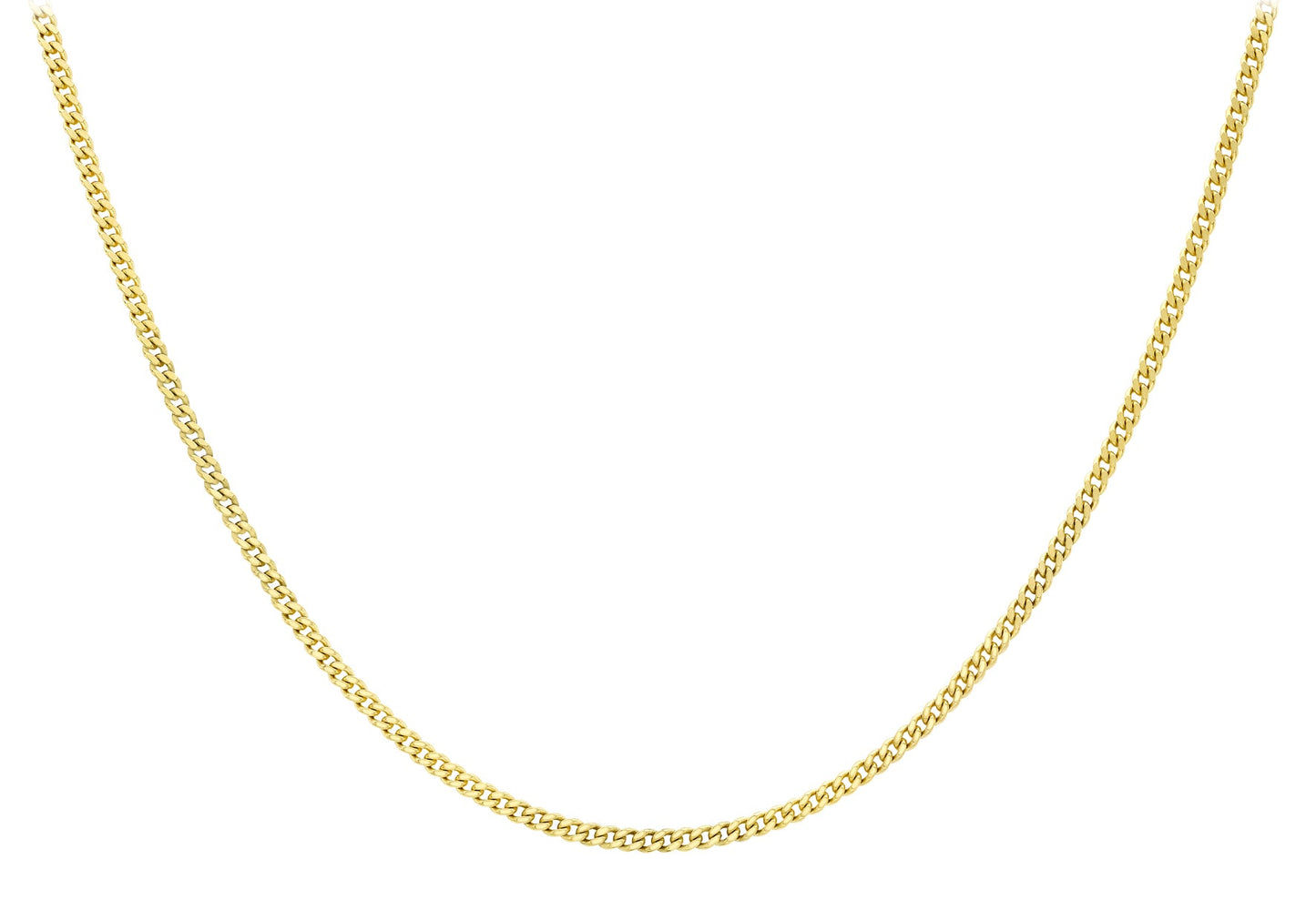 9K Yellow Gold 30 Diamond Cut Adjustable Curb Chain 46cm-51cm