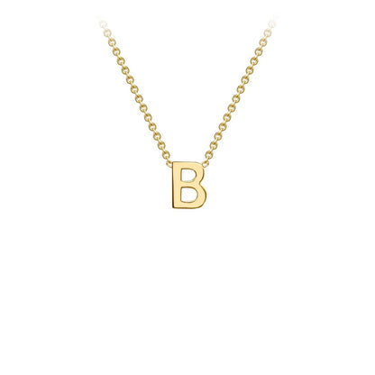 9K Yellow Gold 'B' Initial Adjustable Letter Necklace 38/43cm