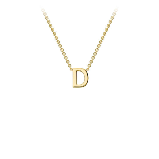 9K Yellow Gold 'D' Initial Adjustable Letter Necklace 38/43cm