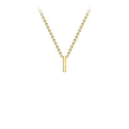 9K Yellow Gold 'I' Initial Adjustable Letter Necklace 38/43cm