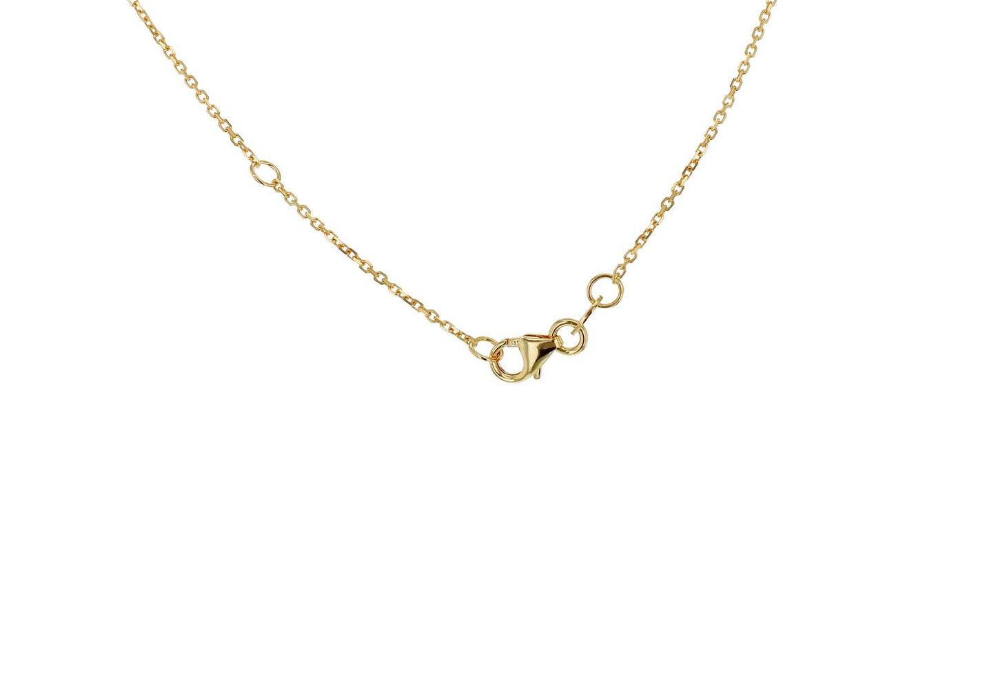 9K Yellow Gold Diamond Cut Oval Necklace 43-46cm