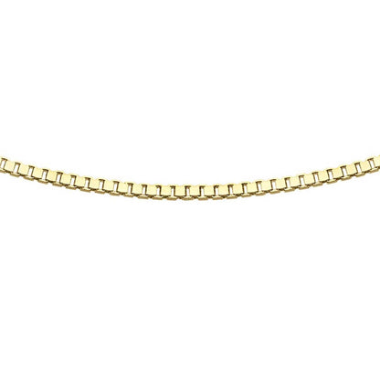 9K Yellow Gold 0.5mm Adjustable Heart Slider Box Chain 56cm