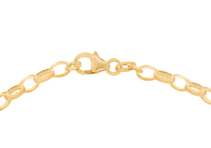 9K Yellow Gold Oval Belcher Bracelet 19cm