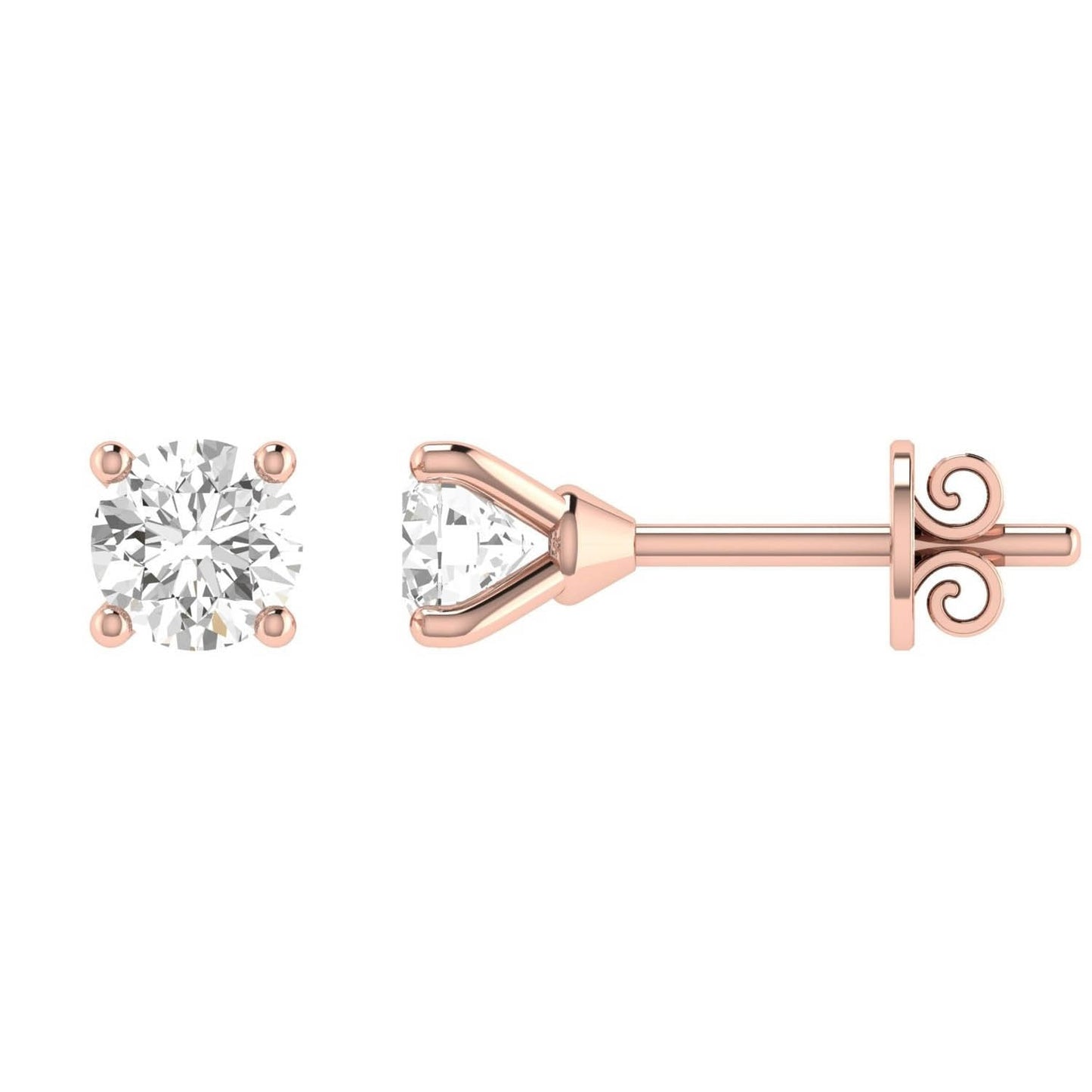 Diamond Stud Earrings with 0.33ct Diamonds in 18K Rose Gold - 18RCE33