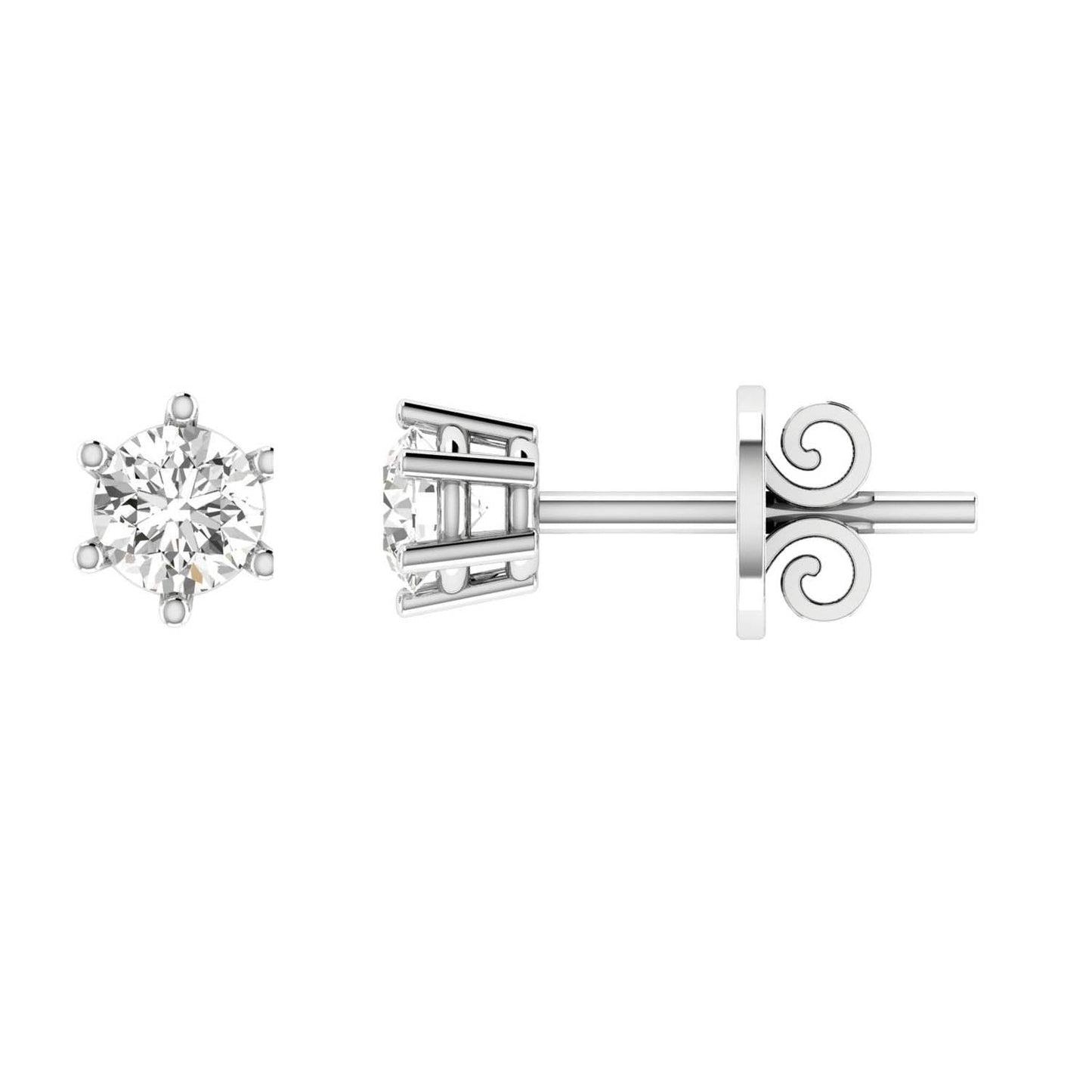 Diamond Stud Earrings with 1.00ct Diamonds in 18K White Gold - 18W6CE100