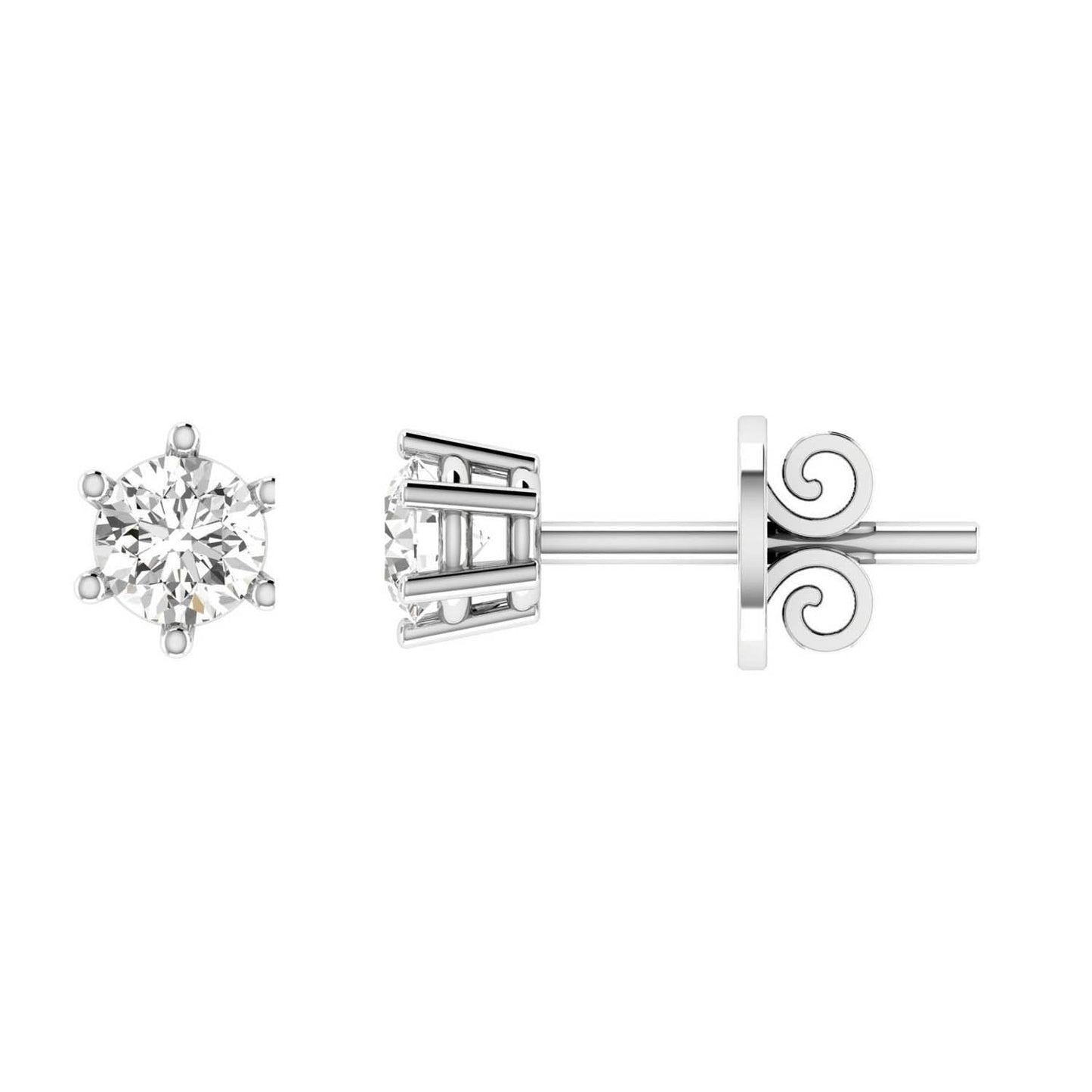 Diamond Stud Earrings with 0.60ct Diamonds in 18K White Gold - 18W6CE60