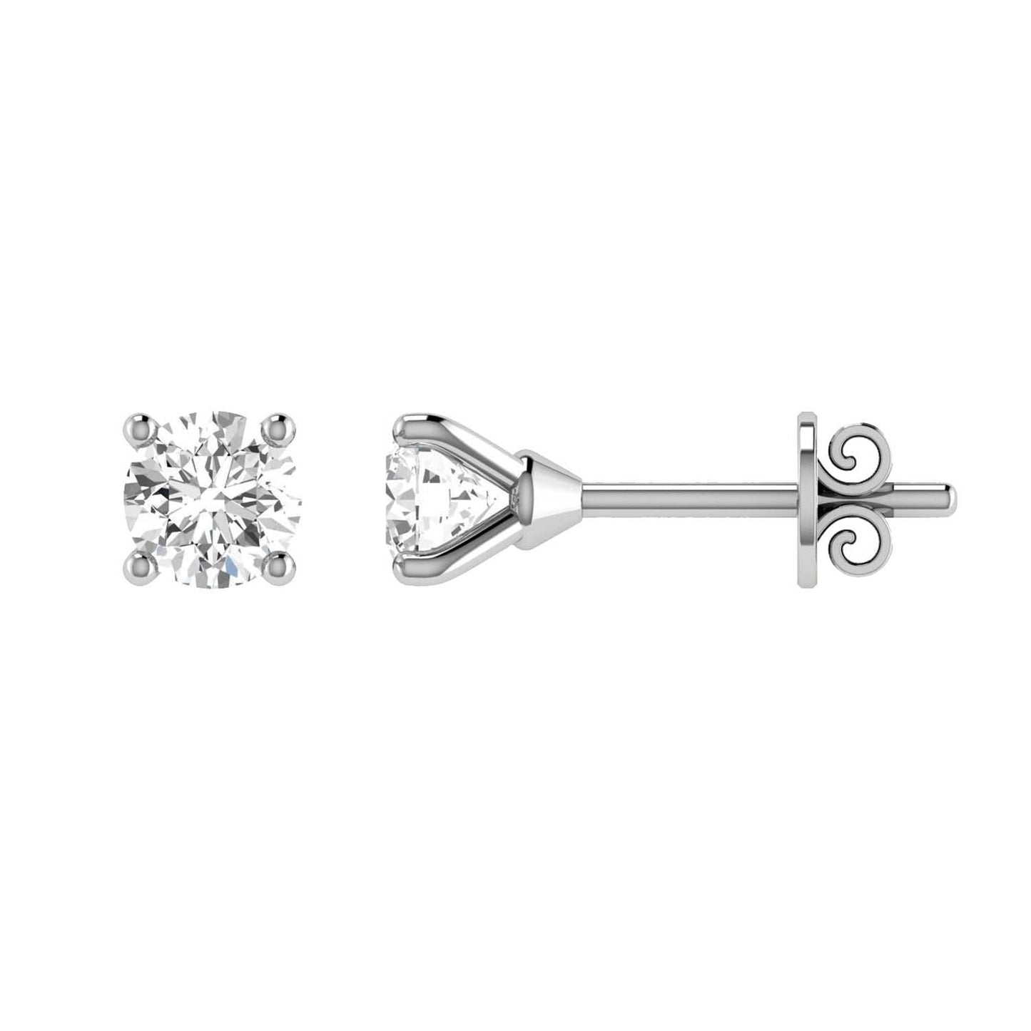 Diamond Stud Earrings with 0.33ct Diamonds in 18K White Gold - 18WCE33