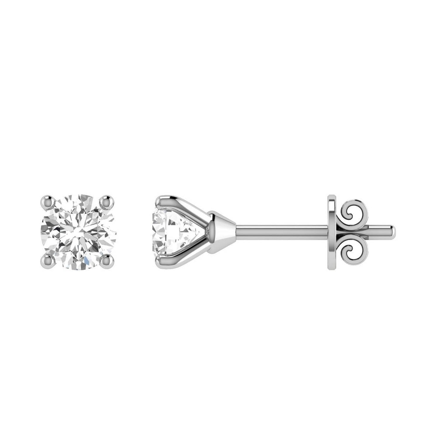 Diamond Stud Earrings with 0.70ct Diamonds in 18K White Gold - 18WCE70