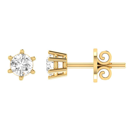 18K Yellow Gold Diamond Stud Earrings with 0.30ct Diamonds  - 18Y6CE30