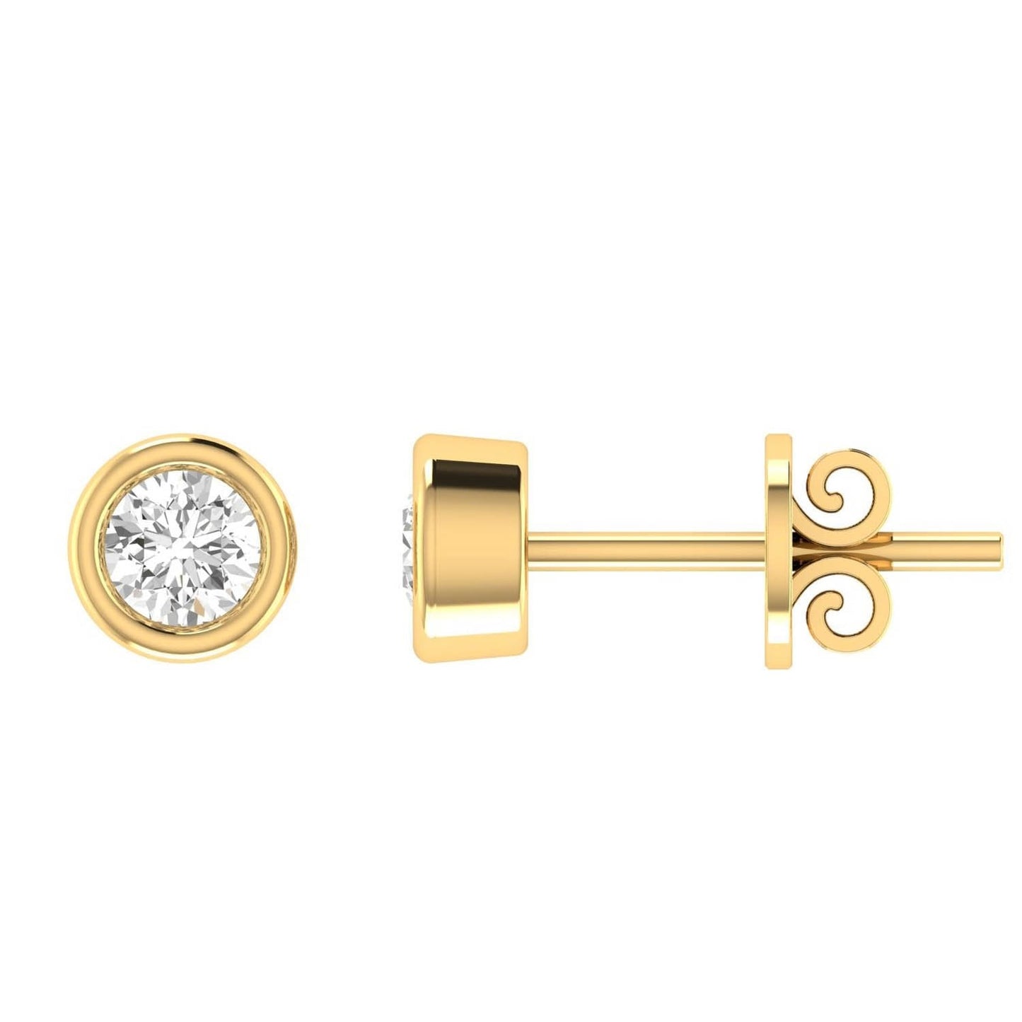 Diamond Stud Earrings with 0.90ct Diamonds in 18K Yellow Gold - 18YBE90