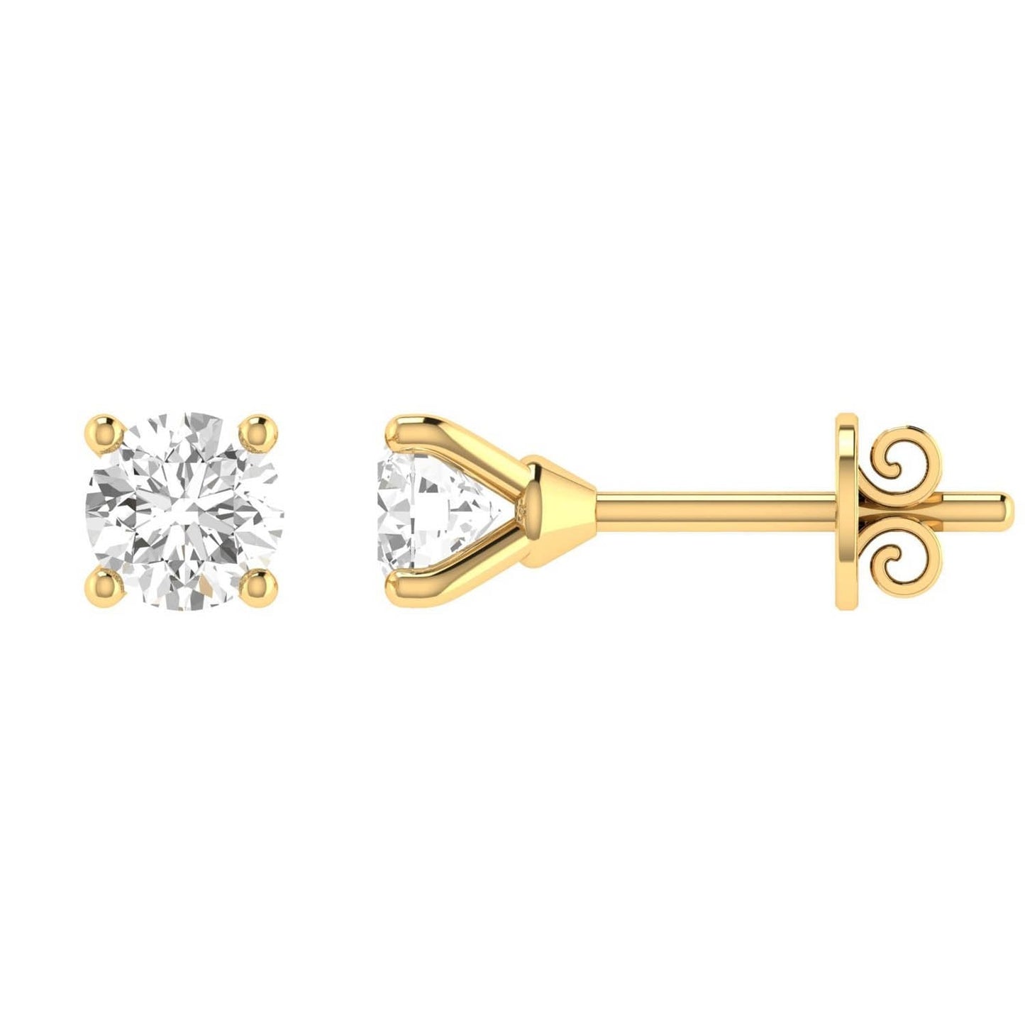Diamond Stud Earrings with 1.00ct Diamonds in 18K Yellow Gold - 18YCE100