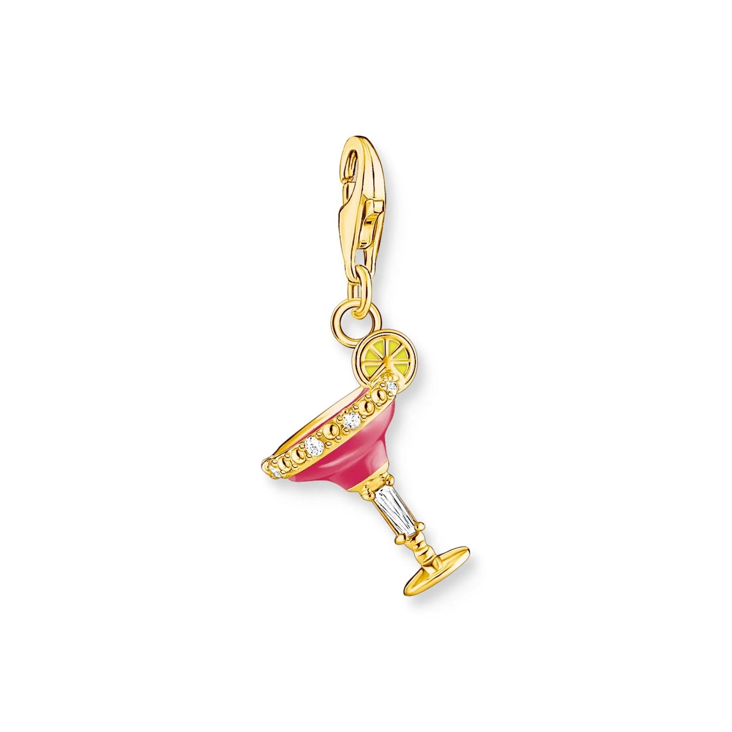 THOMAS SABO Charm Pendant Pink Cocktail Glass Gold